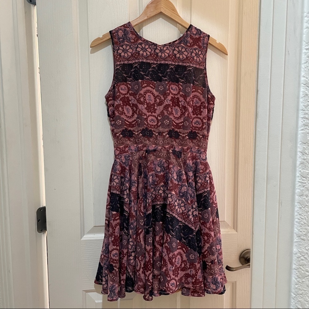 MAISON Jules Flirty A-Line Dress Mini Small Purple Floral Like New Summer - Picture 6 of 12